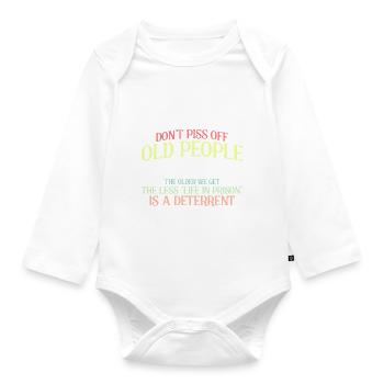 Alte Menschen Sarkastisch Großvater - Baby Bio-Langarm-Body - Weiß - Vorne