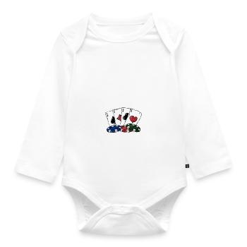 Flexing My Quads Jeux de cartes Poker Card Player - Body Bébé bio manches longues - blanc - Devant