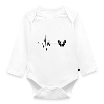 Hände Puls - Baby Bio-Langarm-Body - Weiß - Vorne