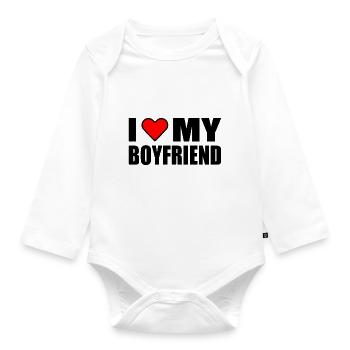 I love my boyfriend - Baby Bio-Langarm-Body - Weiß - Vorne