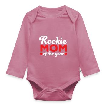 Rookie Mom des Jahres Neue Mutter Muttertag Mutter - Baby Bio-Langarm-Body - Mauve - Vorne