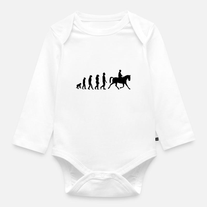 Équitation évolution - Body Bébé bio manches longues - blanc