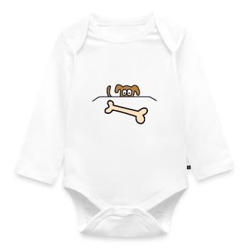 Bone Dog - Organic Longsleeve Baby Bodysuit - white - Front