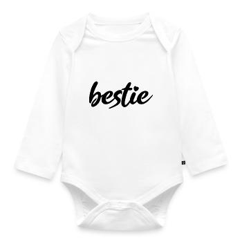 bestie Beste Bester Best Herzchen - Baby Bio-Langarm-Body - Weiß - Vorne