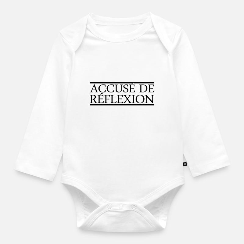 ACCUSE DE REFLEXION - Body Bébé bio manches longues - blanc