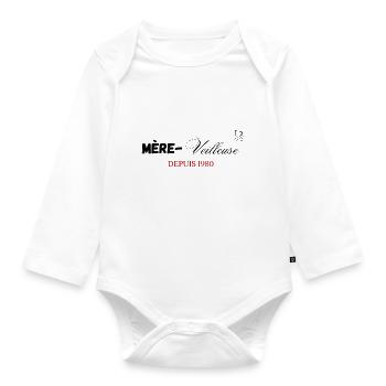 Mère veilleuse depuis 1980 - Body Bébé bio manches longues - blanc - Devant
