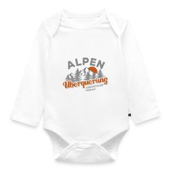 Alpenüberquerung Oberstdorf Meran Wandern - Baby Bio-Langarm-Body - Weiß - Vorne