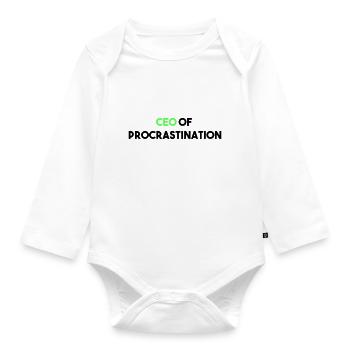 CEO VON PROCRASTINATION - Baby Bio-Langarm-Body - Weiß - Vorne