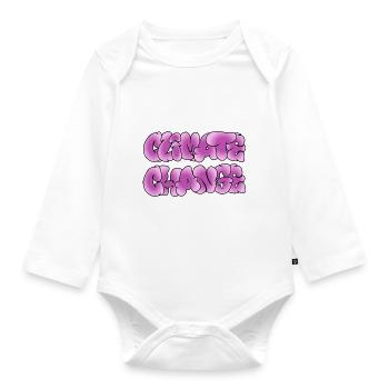 Climate Change, Climate Change, Climate Change - Organic Longsleeve Baby Bodysuit - white - Front