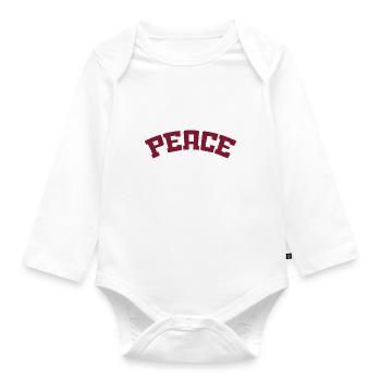 Slogan Paix et Amour - Frieden - Body Bébé bio manches longues - blanc - Devant