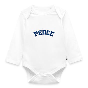 Slogan Paix et Amour - Frieden - Body Bébé bio manches longues - blanc - Devant