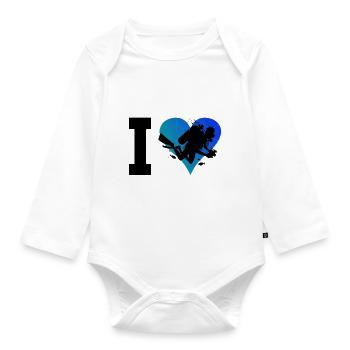 Diver Diver Diving Men Scuba Diver - Organic Longsleeve Baby Bodysuit - white - Front