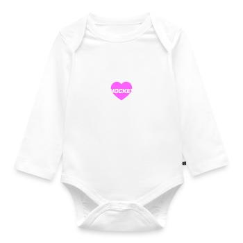fieldhockey team herz - Baby Bio-Langarm-Body - Weiß - Vorne