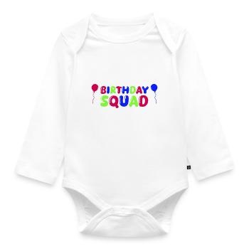 birthday squad - Baby Bio-Langarm-Body - Weiß - Vorne