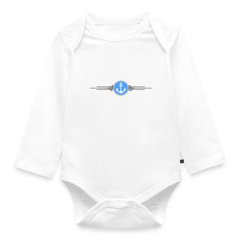 Anchor Symbol Dash - Organic Longsleeve Baby Bodysuit - white - Front