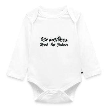 Hiking Hiking Sports Mountains - Organic Longsleeve Baby Bodysuit - white - Front