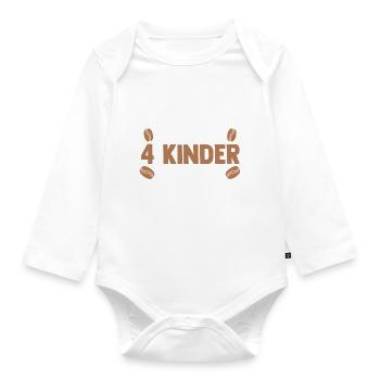 Mama Von 4 Kindern Kaffe - Baby Bio-Langarm-Body - Weiß - Vorne