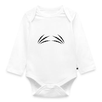 Claws 2 - Organic Longsleeve Baby Bodysuit - white - Front