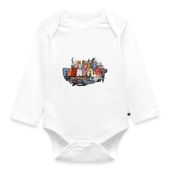 Frankfurt Ghetto Style Graffiti Airbrush Design - Baby Bio-Langarm-Body - Weiß - Vorne