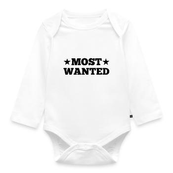 Most Wanted - Organic Longsleeve Baby Bodysuit - white - Front