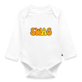 Modern Typography Cool Art Studio Brand Logo Swag - Baby Bio-Langarm-Body - Weiß - Vorne
