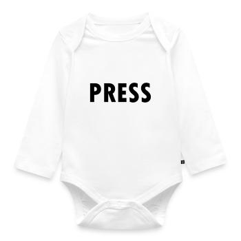 press - Organic Longsleeve Baby Bodysuit - white - Front
