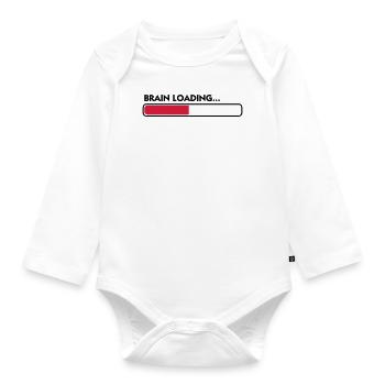 Gehirn Ladevorgang - Baby Bio-Langarm-Body - Weiß - Vorne