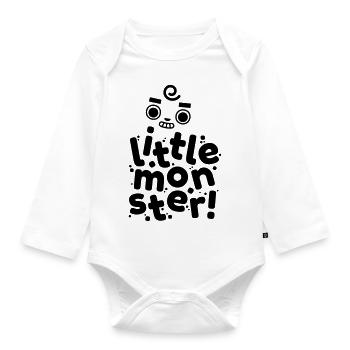 Monsterhide Little Monster - Baby Bio-Langarm-Body - Weiß - Vorne