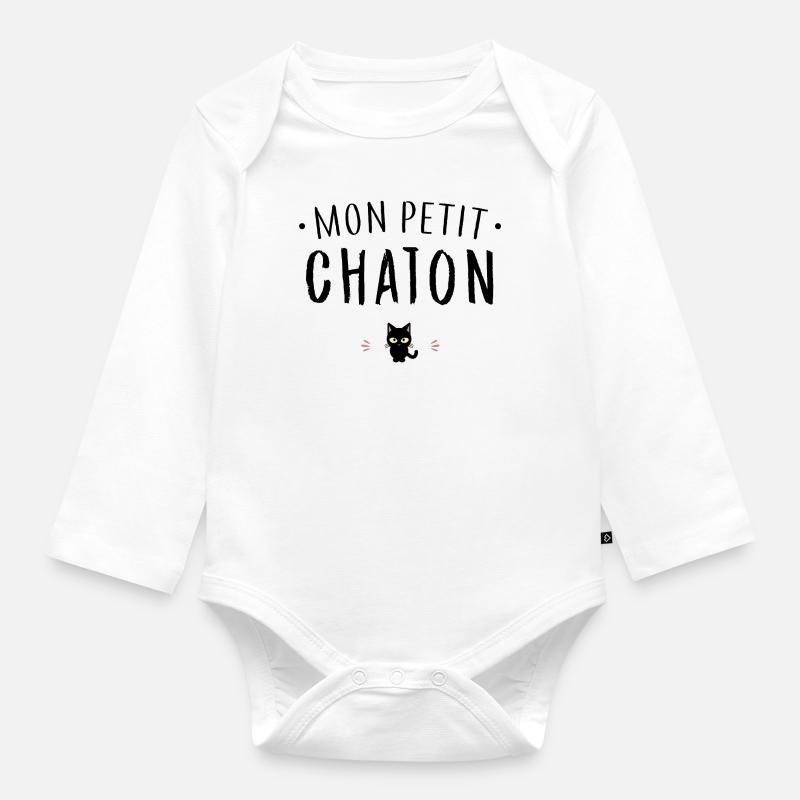 Mon petit chaton - Body Bébé bio manches longues - blanc