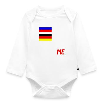 50% Russisch 50% Deutsch - Baby Bio-Langarm-Body - Weiß - Vorne