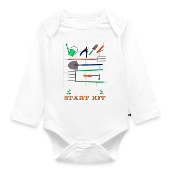 Gardening start kit - Organic Longsleeve Baby Bodysuit - white - Front