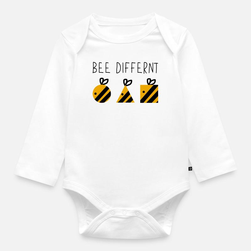 Bee different beekeeper Funny Funny Bee - Organic Longsleeve Baby Bodysuit - white