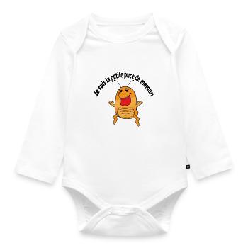 Je suis la petite puce de maman - Baby Bio-Langarm-Body - Weiß - Vorne