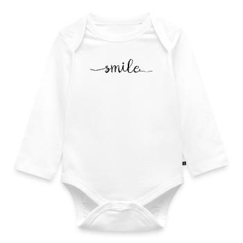 SMILE - Baby Bio-Langarm-Body - Weiß - Vorne