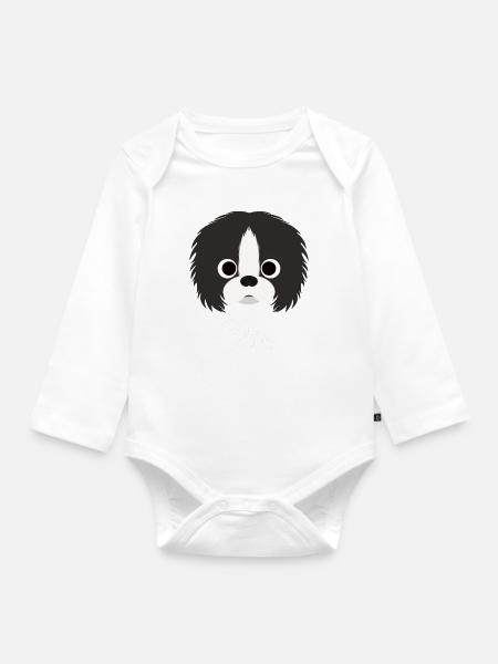 Chin - Japan Chin - Baby Bio-Langarm-Body - Weiß