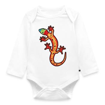 gecko - Organic Longsleeve Baby Bodysuit - white - Front