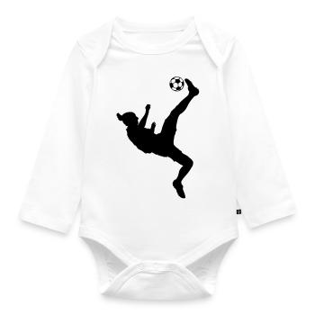 Ibra returned freestyle football - Organic Longsleeve Baby Bodysuit - white - Front