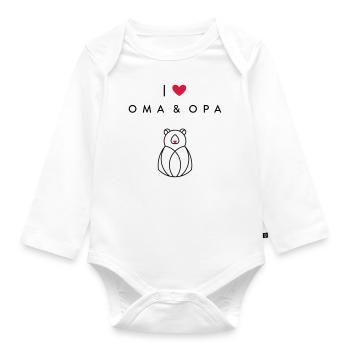 I love OMA & OPA - Body Bébé bio manches longues - blanc - Devant