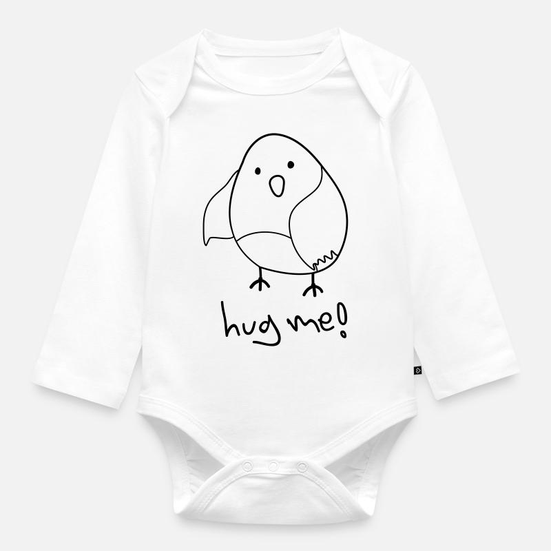 hug me! (Oiseau mignon) - Body Bébé bio manches longues - blanc