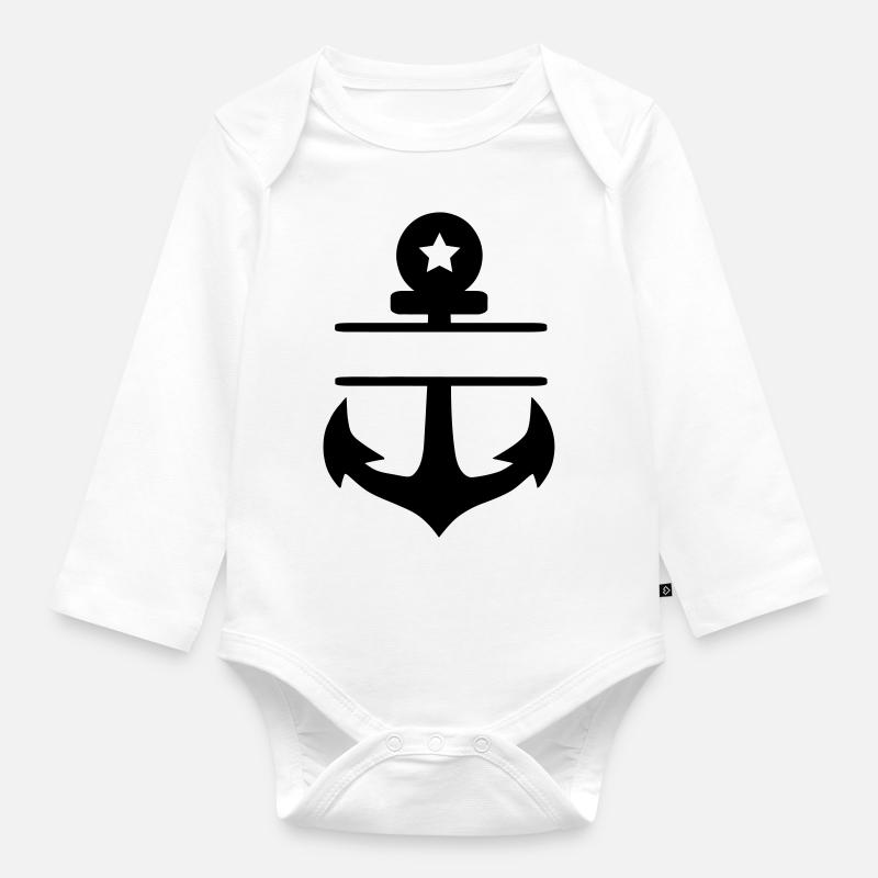 ancre blanco star - Body Bébé bio manches longues - blanc