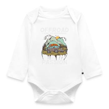 Offroad Passion svg dunkle - Baby Bio-Langarm-Body - Weiß - Vorne