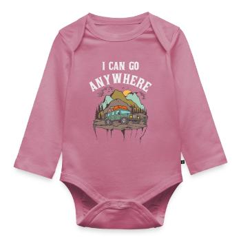 Offroad "I can go anywhere" - Organic Longsleeve Baby Bodysuit - mauve - Front