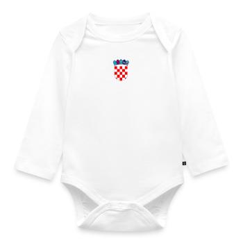 Kroatien Fan Shirt. Hrvatska - Baby Bio-Langarm-Body - Weiß - Vorne
