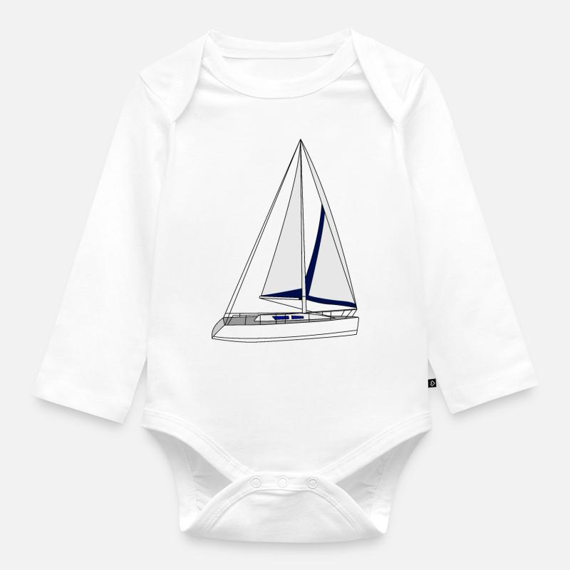 Segelboot - Baby Bio-Langarm-Body - Weiß