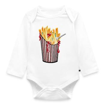 Frites - Body Bébé bio manches longues - blanc - Devant