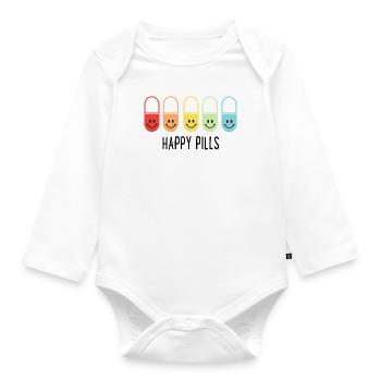 Happy Pills - Organic Longsleeve Baby Bodysuit - white - Front