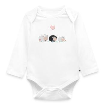 Schafe - Baby Bio-Langarm-Body - Weiß - Vorne