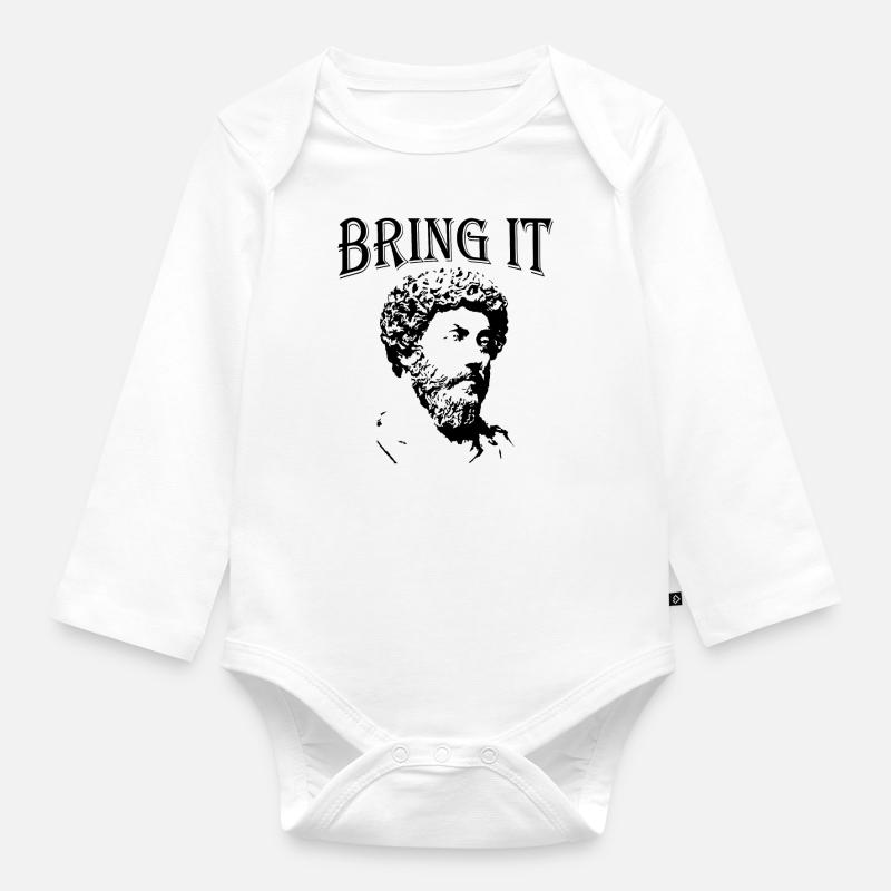 Apportez-le | Stoïcisme de Marc Aurèle - Body Bébé bio manches longues - blanc