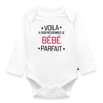 Baby Bébé Birth Geburt Bambino Naissance Birth - Organic Longsleeve Baby Bodysuit - white - Front