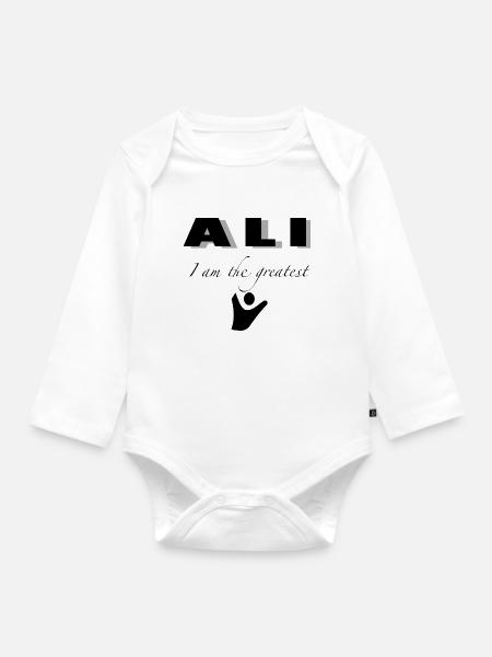 Muhammad ali - Baby Bio-Langarm-Body - Weiß